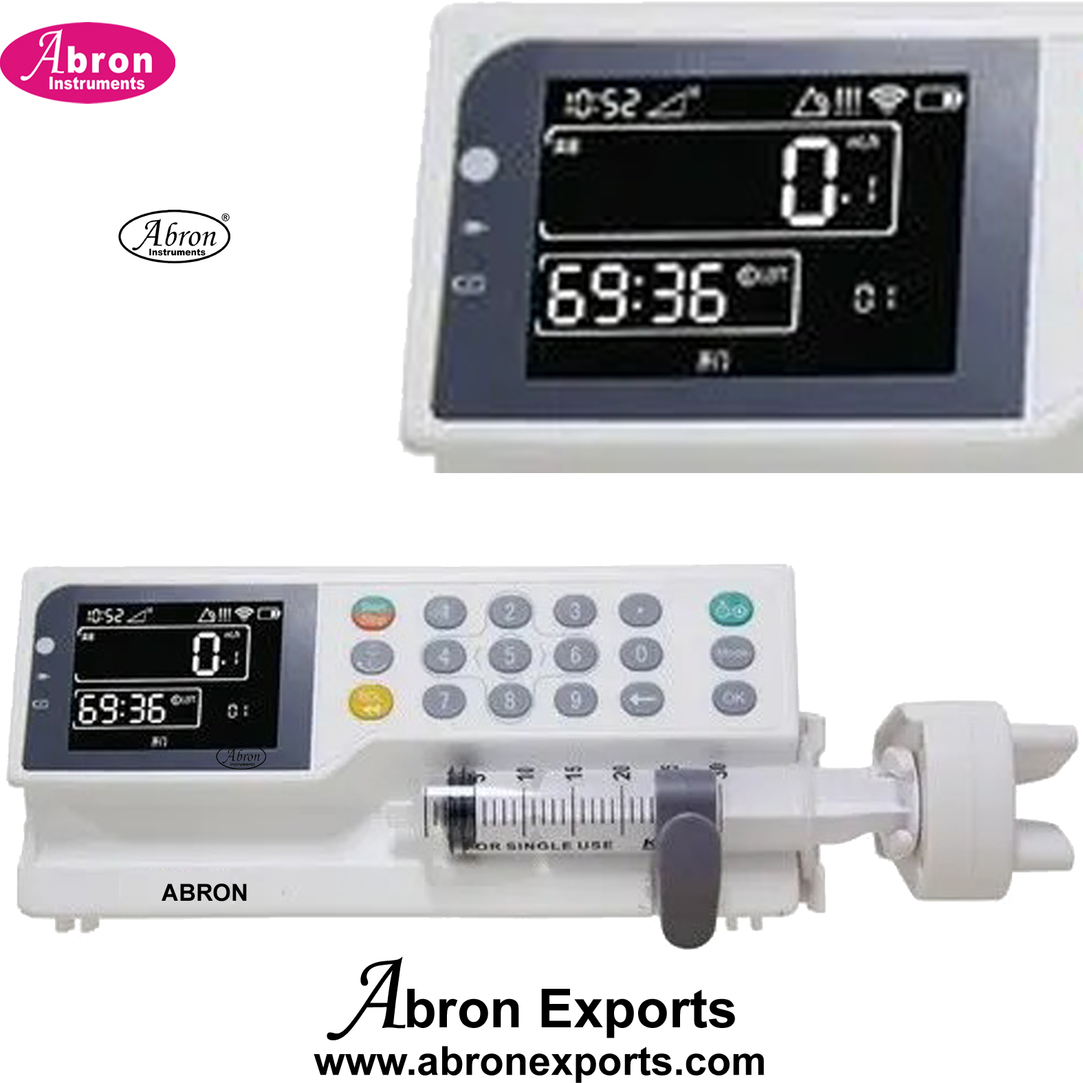 Syringe Infusion Pump Digital Cap 0-60ml Slowly Controlled Hospital ICU Medical Abron AMB-2602K50 